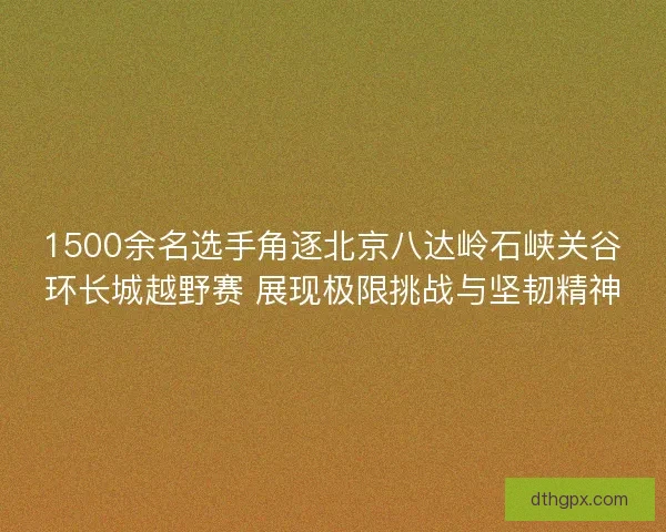 1500余名选手角逐北京八达岭石峡关谷环长城越野赛 展现极限挑战与坚韧精神