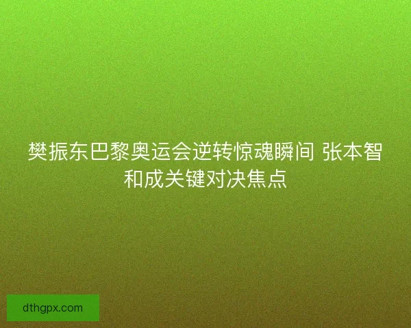 樊振东巴黎奥运会逆转惊魂瞬间 张本智和成关键对决焦点