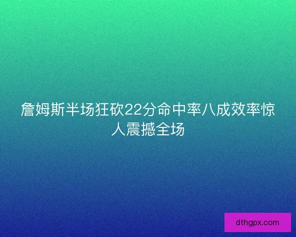 詹姆斯半场狂砍22分命中率八成效率惊人震撼全场