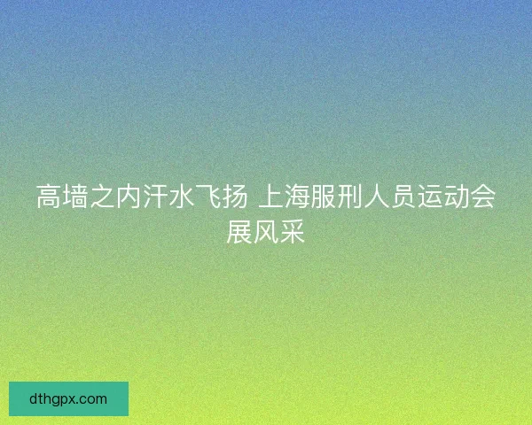 高墙之内汗水飞扬 上海服刑人员运动会展风采